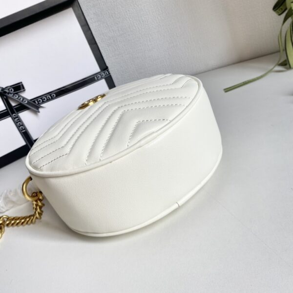 GUCCI MARMONT MINI ROUND SHOULDER BAG WHITE 550154 0OLET 9022 - Image 7