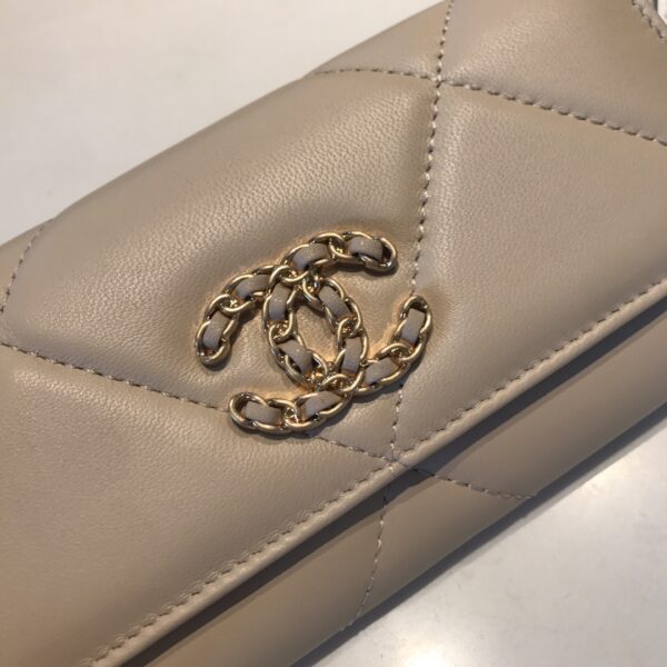 CHANEL 19 LONG FLAP WALLET CREAM AP0955 - Image 8