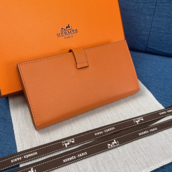 HERMES BEARN WALLET EPSOM ORANGE - Image 3