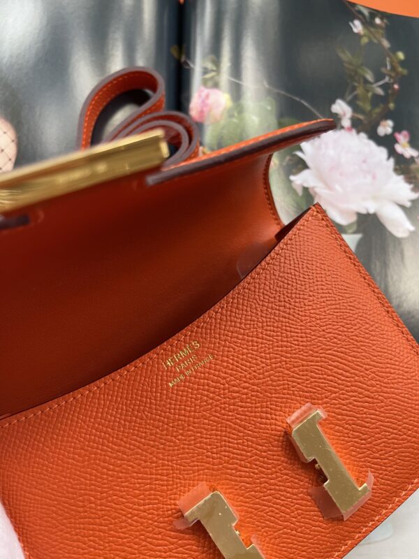 HERMES CONSTANCE MINI EPSOM GOLD-TONED HARDWARE ORANGE 18CM - Image 7