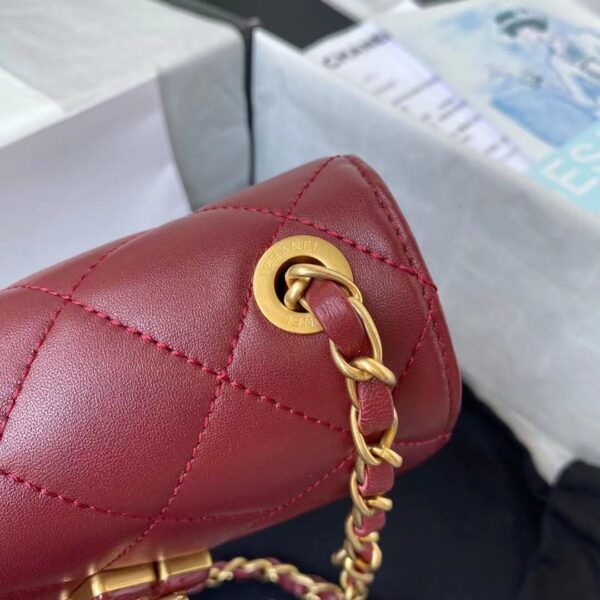CHANEL CROSSBODY BAG RED 19CM AS2633 - Image 3