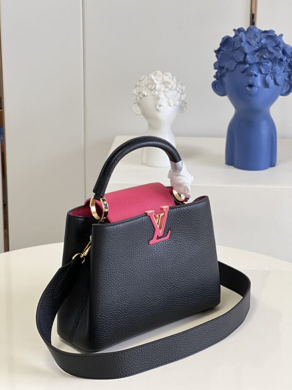 LOUIS VUITTON CAPUCINES MM 31CM BLACK AND ROSE BERLINGOT M59882 - Image 2