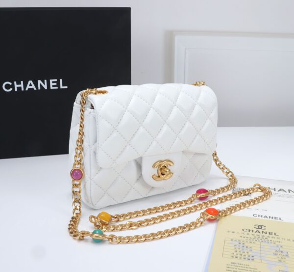 CHANEL MINI FLAP BAG WHITE 17CM - Image 2