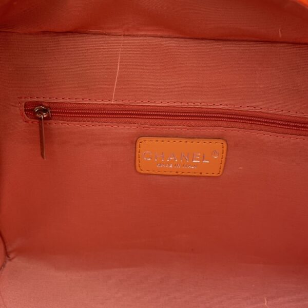 CHANEL DEAUVILLE 2WAY ELEGANT LIGHT ORANGE 28CM A92749 - Image 4