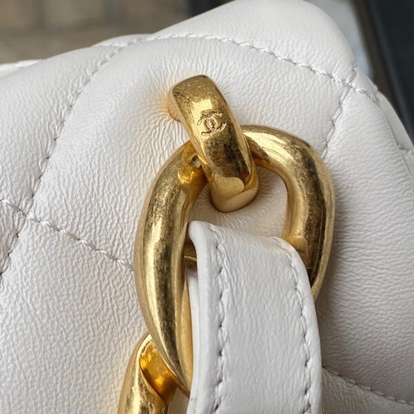CHANEL LARGE FLAP BAG WHITE 27CM AS3215 - Image 2