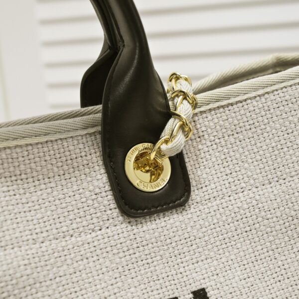 CHANEL DEAUVILLE SHOPPING TOTE BAG GREY 37CM - Image 7