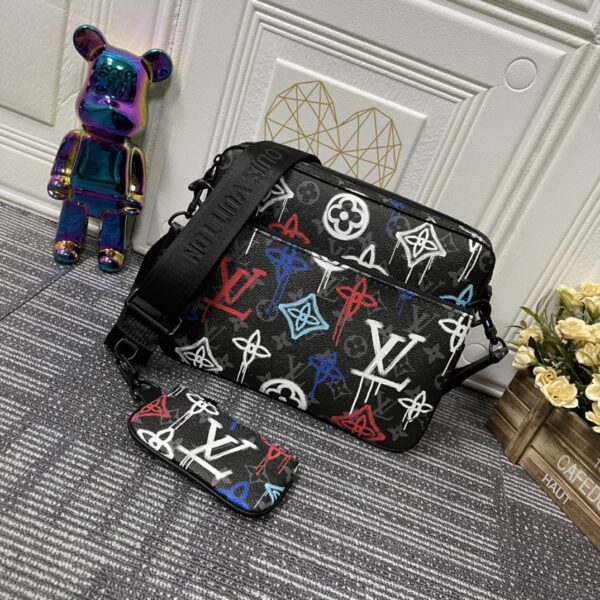 LOUIS VUITTON TRIO MESSENGER MULTICOLOR BLACK 25CM M21396 - Image 2
