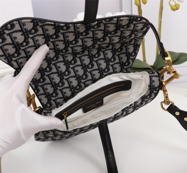 DIOR SADDLE BAGGRAY OBLIQUE EMBROIDERY BLACK - Image 3