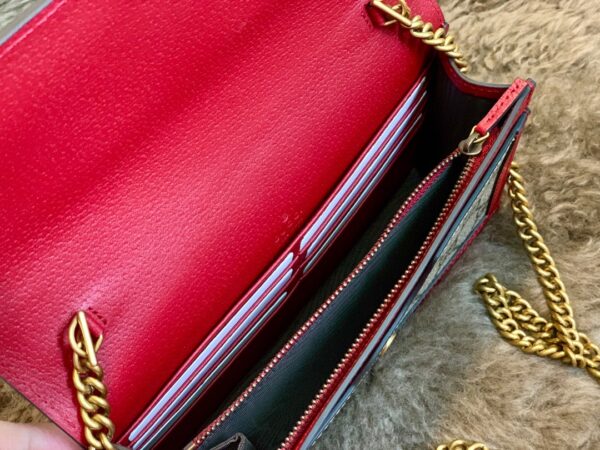 GUCCI LADIES MULTICOLOR QUEEN MARGARET LEATHER MINI SHOULDER BAG RED 20CM 476079 9I6QT 8540 - Image 9