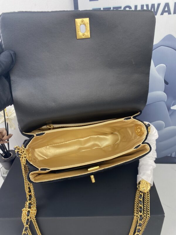 CHANEL QUILTED MINI CC SUEDE FLAP BLACK AS3378 B08480 94305 - Image 2