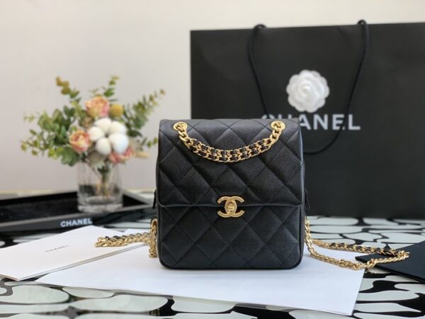 CHANEL CC MINI FLAP BACKPACK BLACK 20CM - Image 2