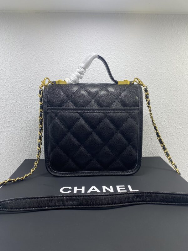 CHANEL SMALL TOP HANDLE FLAP BAG BLACK AS3652 B09173 94305 - Image 2