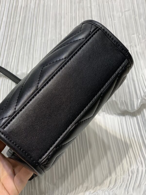 GUCCI MINI SAC GG MARMONT MATELASSE BLACK 696123 DTDHT 1000 - Image 7
