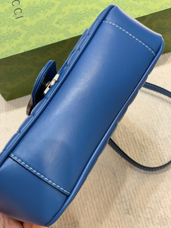 GUCCI GG MARMONT MINI SHOULDER BAG BLUE 23CM  ?443497 UM8AF 4340 - Image 9