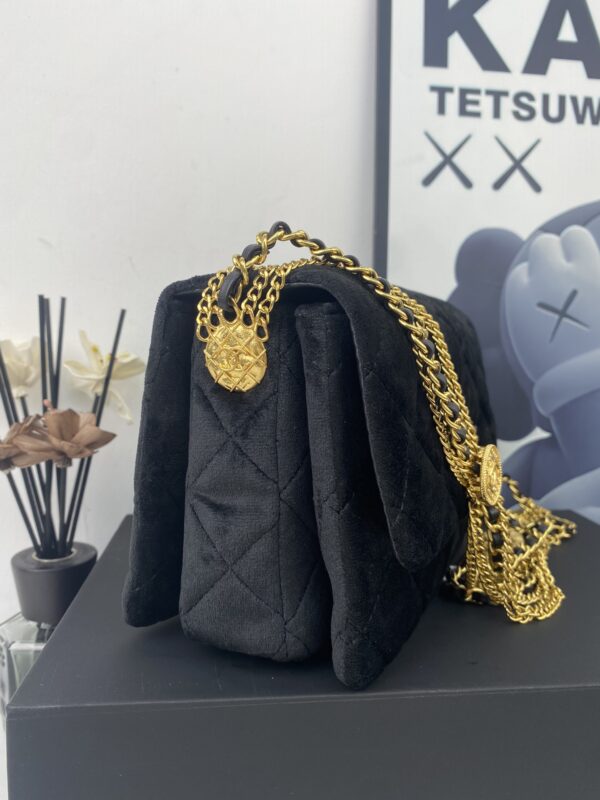 CHANEL QUILTED MINI CC SUEDE FLAP BLACK AS3378 B08480 94305 - Image 3