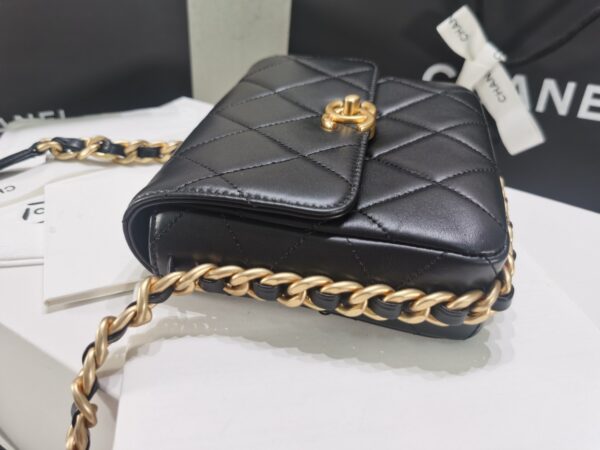 CHANEL MINI FLAP GOLD MENTAL BAG 17CM - Image 4