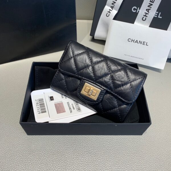 CHANEL 2.55 FLAP CARD HOLDER BLACK WALLET - Image 5
