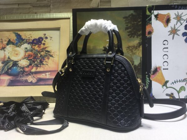 GUCCI GG DOME SATCHEL SHOULDER BAG BLACK 24CM 449654 BMJ1G 1000 - Image 7