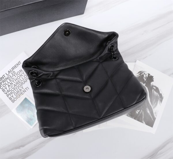 SAINT LAURENT PUFFER SMALL CHAIN BAG IN QUILTED BLACK NOIR 5774761EL081000 - Image 5