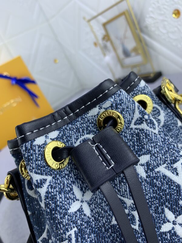 LOUIS VUITTON NANO NOÉ BLUE DENIM 16CM - Image 5