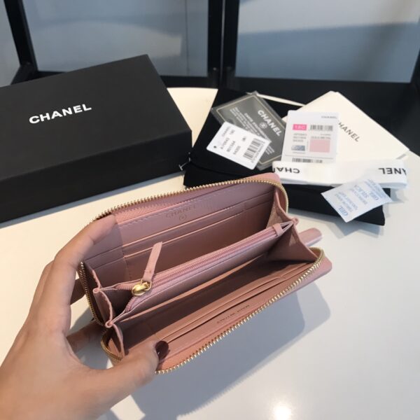 CHANEL CC LOGO WALLET LIGHT PINK 16.5CM - Image 4
