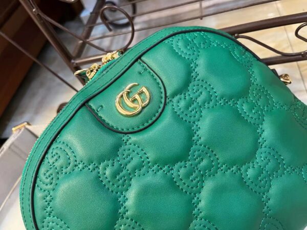 GUCCI GG MATELASSÉ LEATHER SMALL BAG GREEN 23CM ?702229 UM8HG 3389 - Image 4