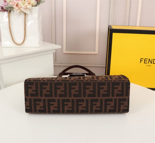 FENDI 1990S ZUCCA BORSA FF BROWN TOTE MARRONE 30CM - Image 9