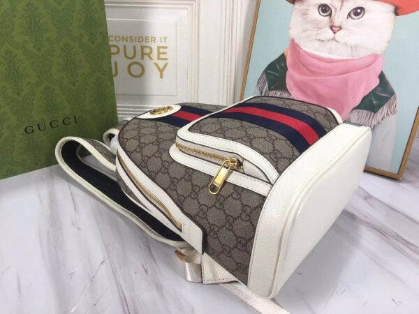 GUCCI OPHIDIA GG SUPREME BACKPACK WHITE 29CM 685769 9U8BT 9760 - Image 6