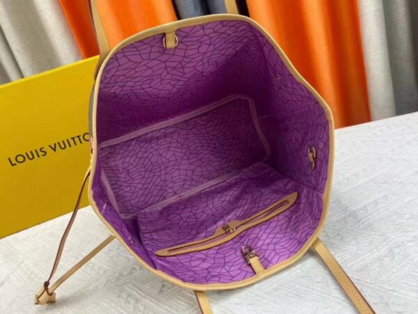 LOUIS VUITTON x YK MM NEVERFULL ORANGE YELLOW AND PINK 31CM CUSTOMS M46381 - Image 9
