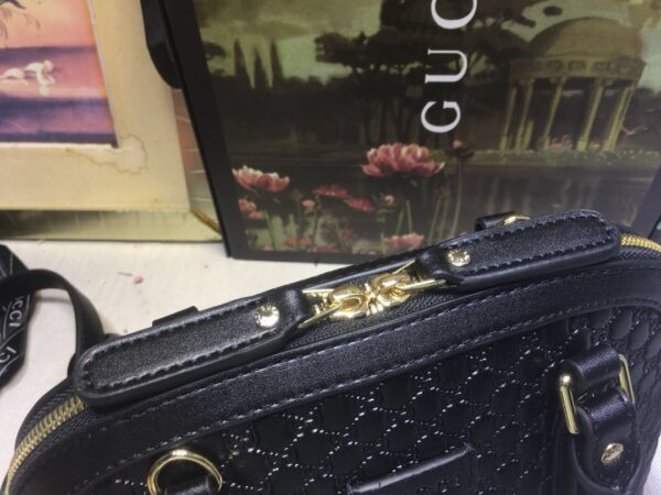 GUCCI GG DOME SATCHEL SHOULDER BAG BLACK 24CM 449654 BMJ1G 1000 - Image 4