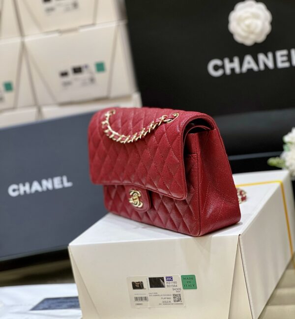 CHANEL SAC CLASSIQUE DARK RED 25CM - Image 7