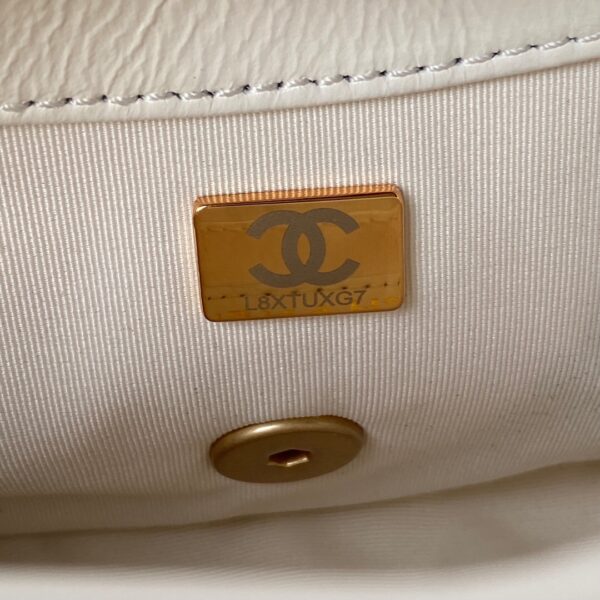 CHANEL MINI FLAP BAG WHITE AS3205 - Image 4