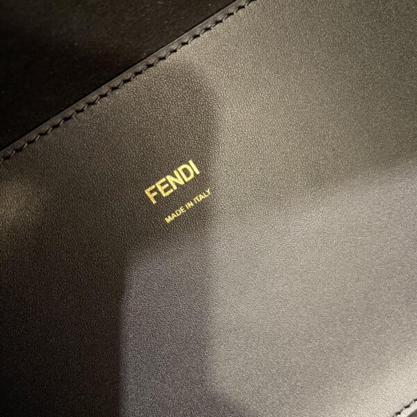 FENDI SUNSHINE MEDIUM BLACK LEATHER SHOPPER 35CM 8BH386ABVLF0KUR - Image 6