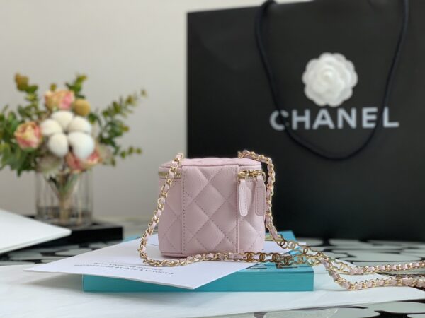 CHANEL MINI VANITY WITH CHAIN GOLD LIGHT PINK 11CM - Image 2