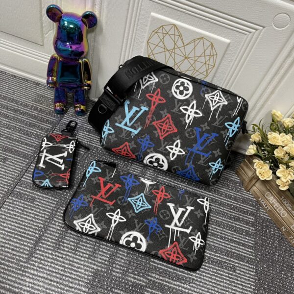 LOUIS VUITTON TRIO MESSENGER MULTICOLOR BLACK 25CM M21396 - Image 5