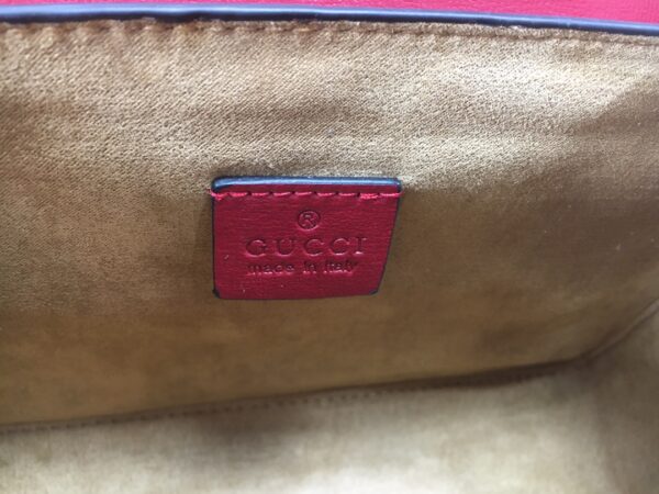 GUCCI WOMEN'S RED PADLOCK SMALL BAMBOO SHOULDER BAG 24CM - Image 7
