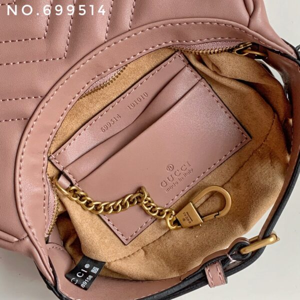 GUCCI MARMONT HALF MOON SHAPED MINI BAG ROSE 21CM - Image 2