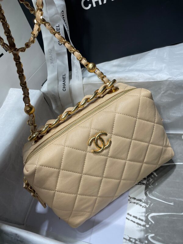 CHANEL MINI BOWLING BAG BEIGE 22CM - Image 7