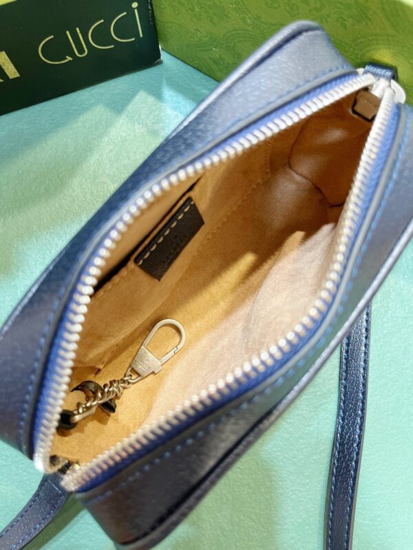 GUCCI OPHIDIA GG MINI BAG BEIGE AND BLUE 17.5CM 517350 96IWN 4076 - Image 8