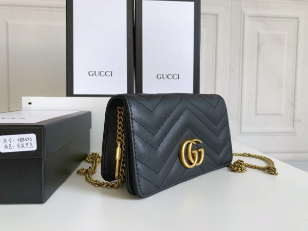 GUCCI WOMEN'S GG MARMONT MINI BAG BLACK 18CM  488426 DSVRT 1000 - Image 2