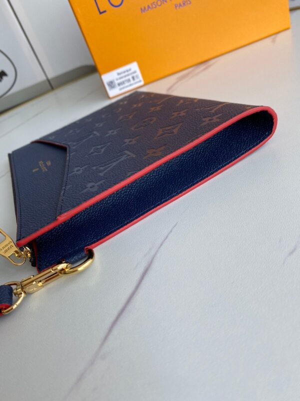 LOUIS VUITTON MONOGRAM MINI CLUTCH 23CM NAVY BLUE WALLET - Image 5