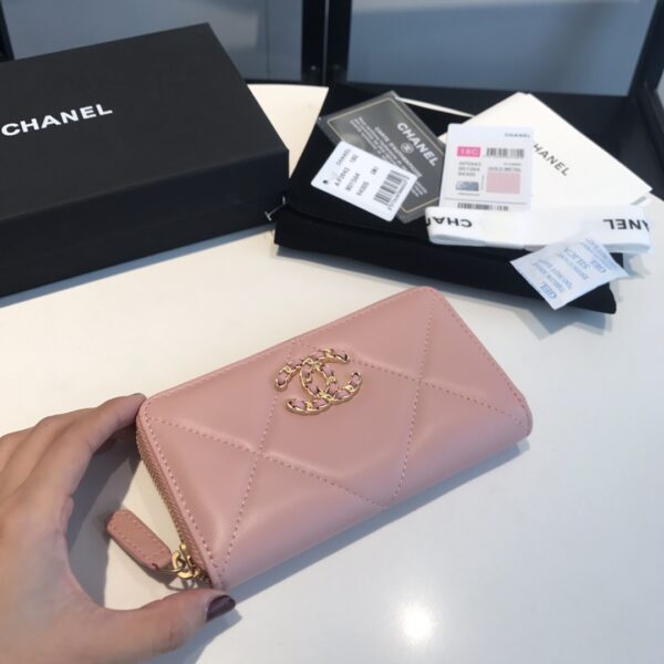 CHANEL CC LOGO WALLET LIGHT PINK 16.5CM - Image 6