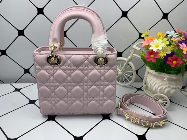 DIOR MEDIUM LADY BLUSH CANNAGE BAG PINK 20CM M0565ONGE_M50P - Image 5