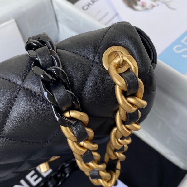 CHANEL SMALL FLAP BAG BLACK AS3206 - Image 7