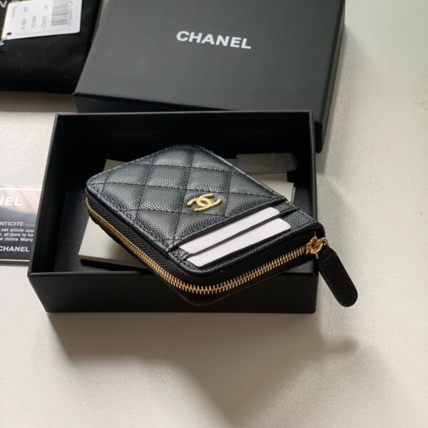 CHANEL ZIPPED COIN PURSE BLACK AP1650 - Image 5