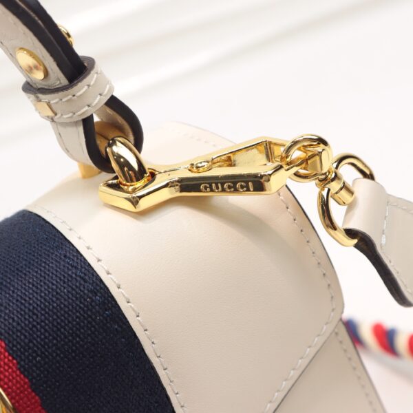 GUCCI LADIES SYLVIE LEATHER MINI BAG IN WHITE 20CM - Image 5