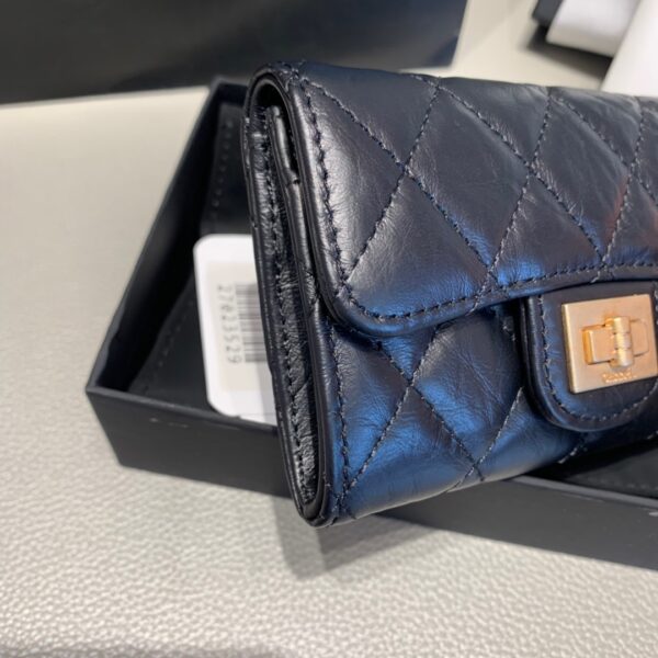 CHANEL 2.55 FLAP CARD HOLDER BLACK WALLET - Image 4