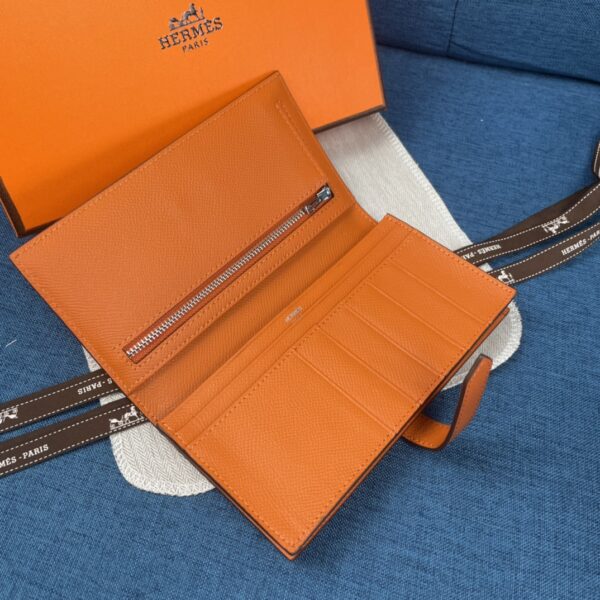 HERMES BEARN WALLET EPSOM ORANGE - Image 5