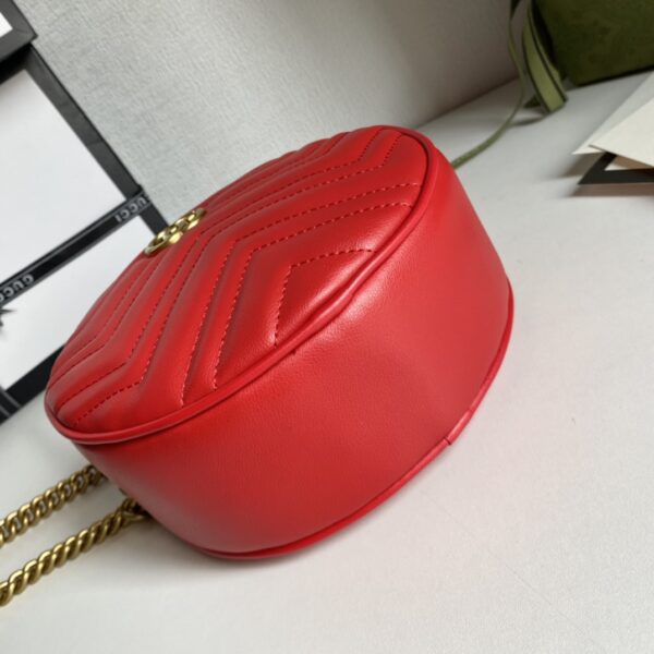 GUCCI MARMONT MINI ROUND SHOULDER BAG RED 550154 0OLET 6438 - Image 4