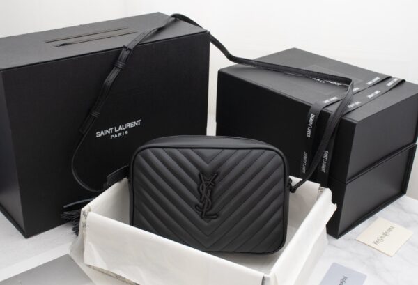 SAINT LAURENT LOU CAMERA BAG IN QUILTED BLACK NOIR LEATHER 23CM 612544DV7081000 - Image 8